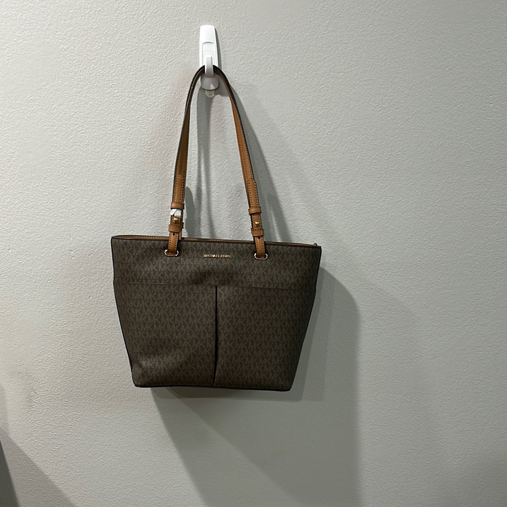 Michael Kors Brown Signature Tote with Leather Handles